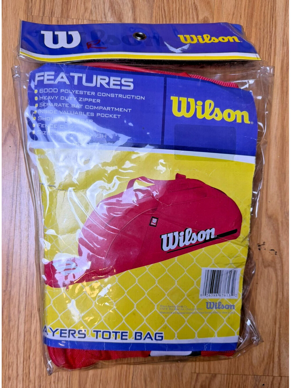 Wilson Players Baseball Softball Tote Bag Red Bat Compartment NIP
